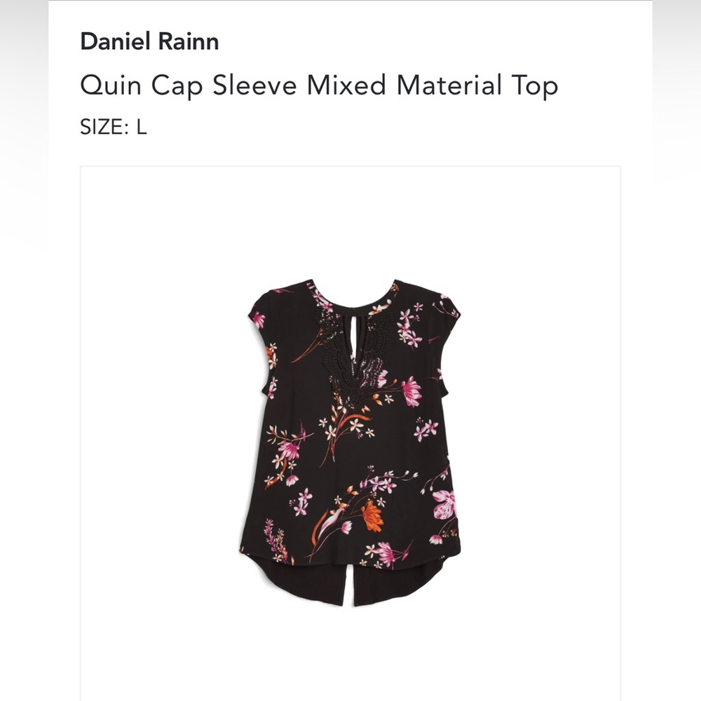 STITCH FIX - Daniel Rainn Quin Cap Sleeve Mixed Material Top